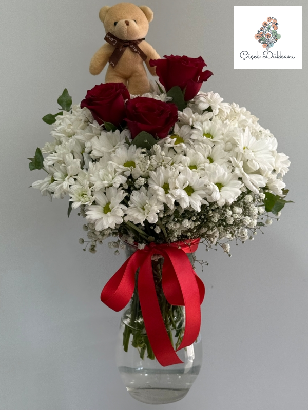 cam-vazoda-papatya-ve-guller